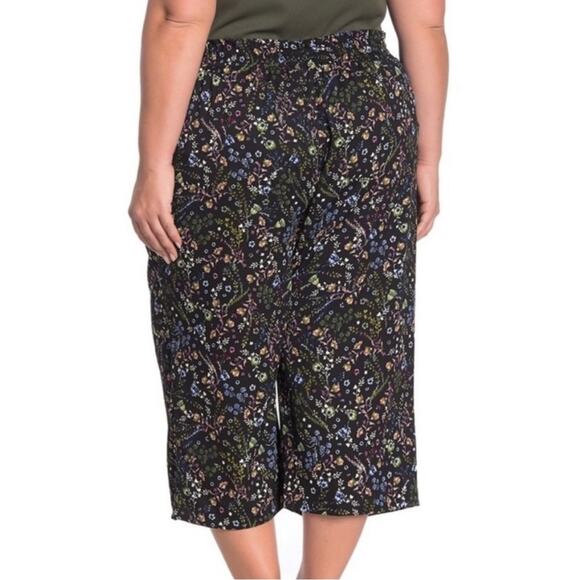 DR2 by Daniel Rainn Floral Wide Leg Cropped High Waisted Pants Size Large - Picture 2 of 15